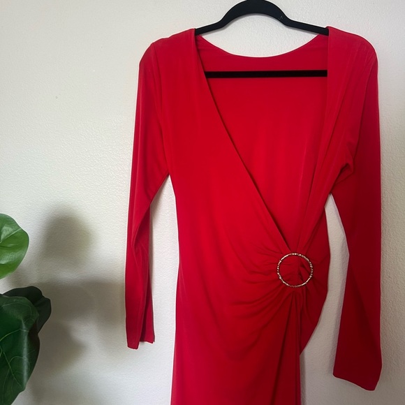 Venus Red Long Sleeve Dress - Picture 3 of 6